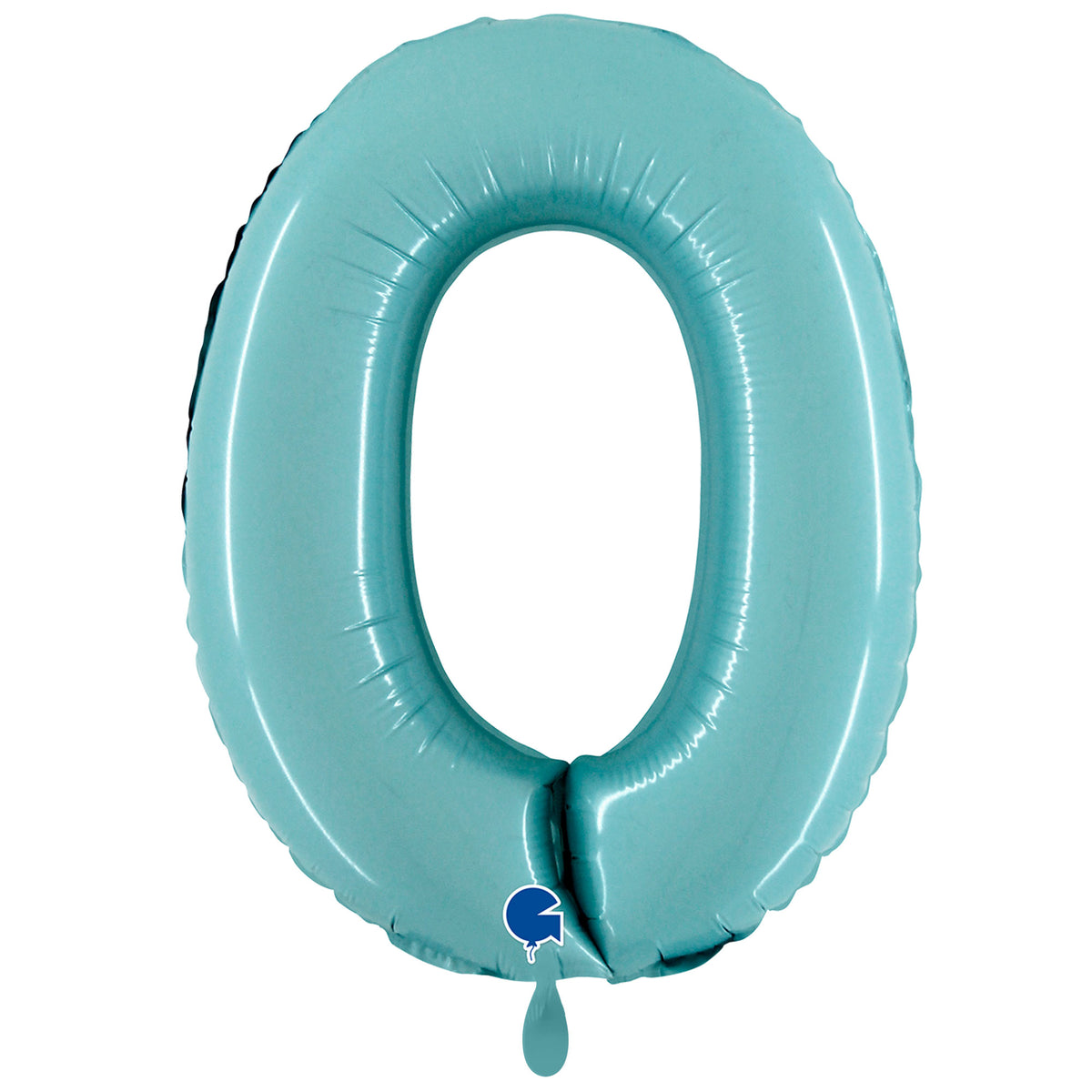 1 Ballon XXL - Chiffre 0 - Bleu pastel