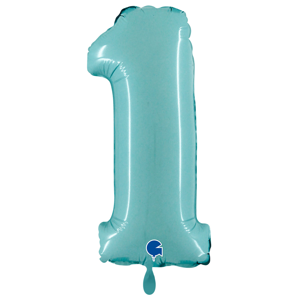 1 ballon XXL – Cijfer 1 – Pastelblauw