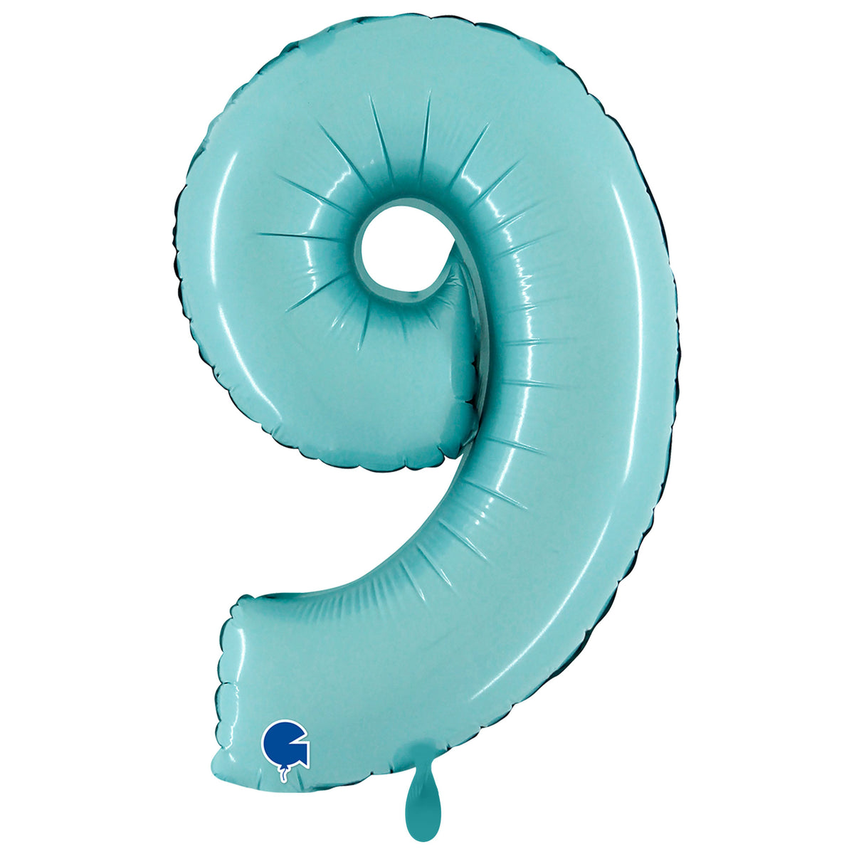 1 Ballon XXL - Nummer 9 - Pastelblauw