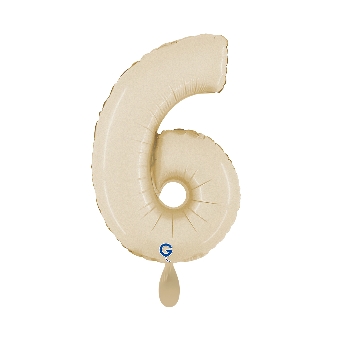 1 Ballon XS - Nummer 6 - Satijncrème