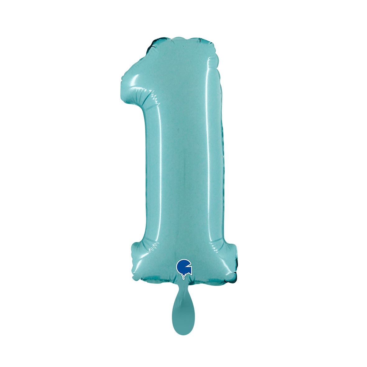 1 Ballon XS - Zahl 1 - Pastellblau