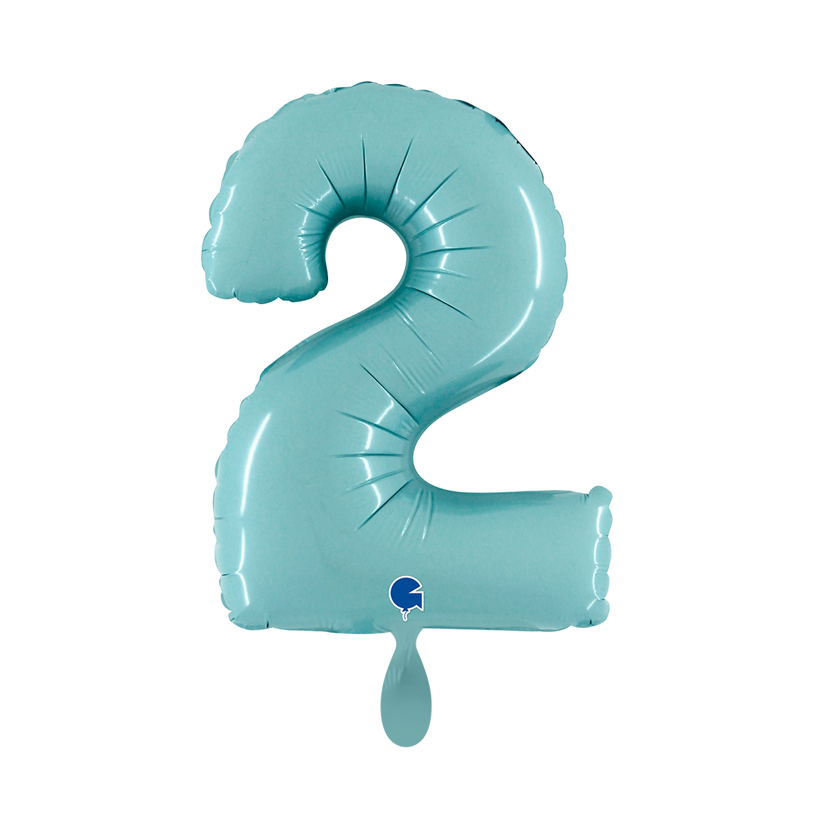 1 Ballon XS – Cijfer 2 – Pastelblauw