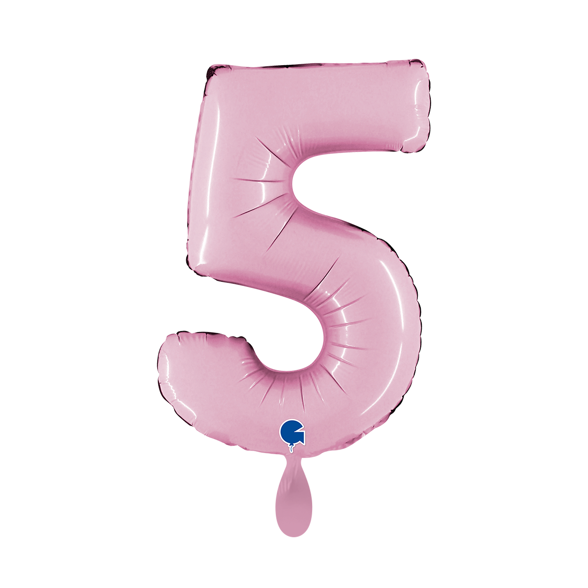 1 Ballon XS - Chiffre 5 - Rose pastel