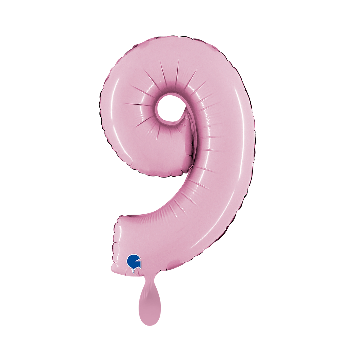 1 Ballon XS - Chiffre 9 - Rose Pastel