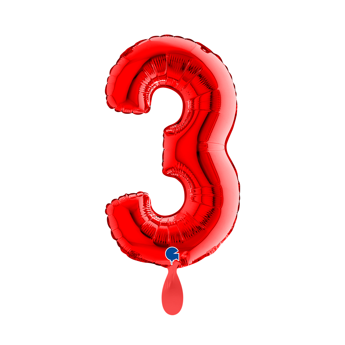 1 Ballon XS - Chiffre 3 - Rouge