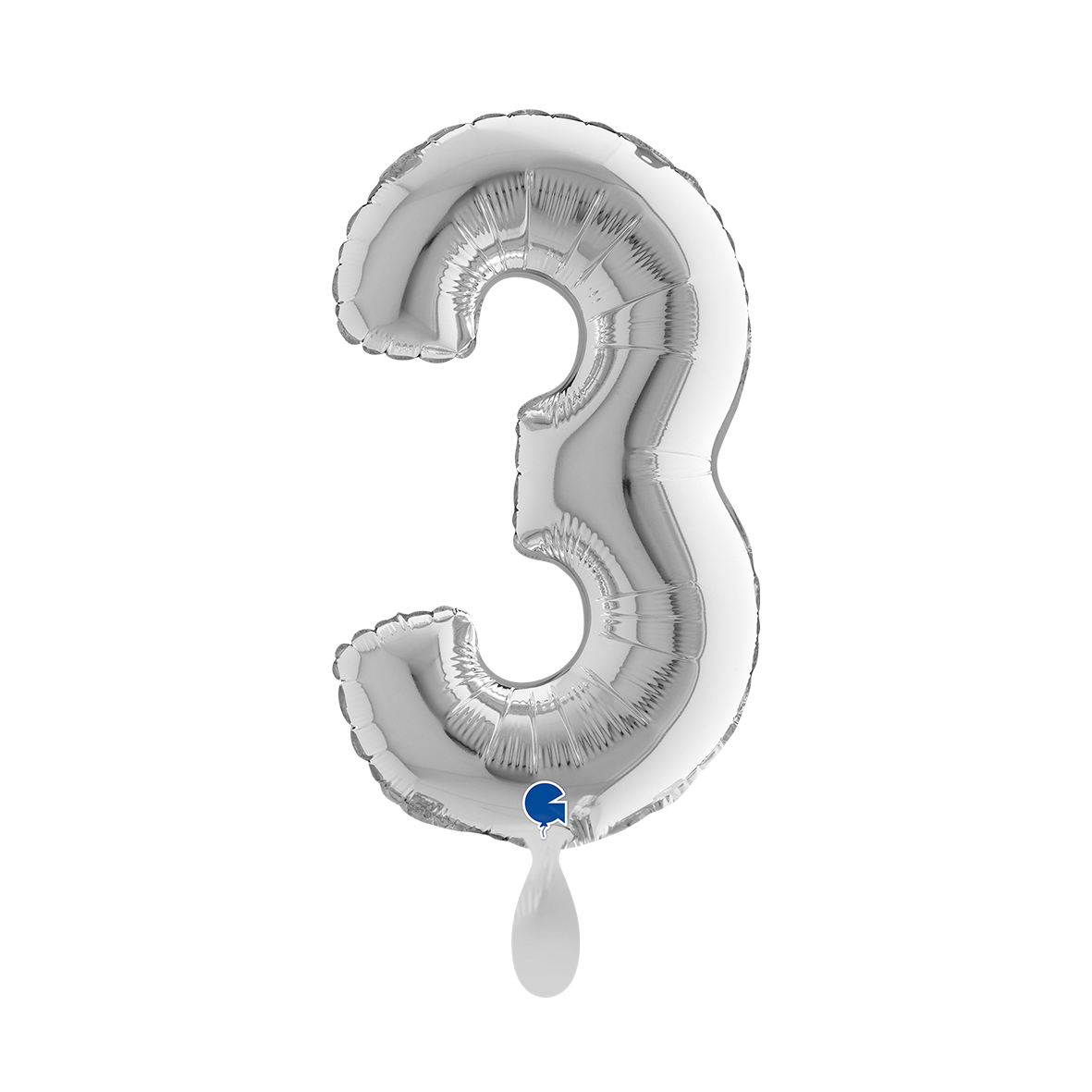 1 Ballon XS - Nummer 3 - Zilver