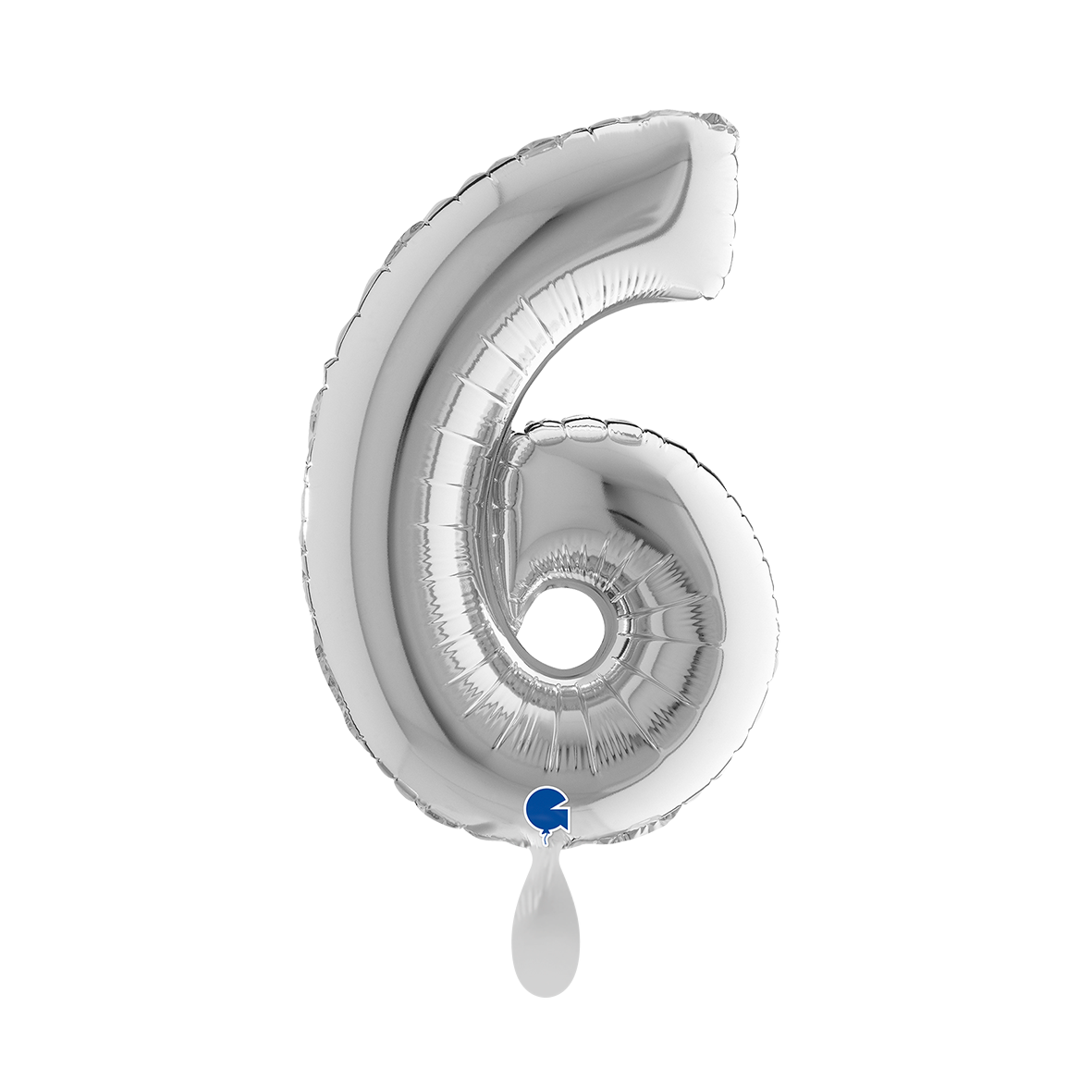 1 Ballon XS - Chiffre 6 - Argenté