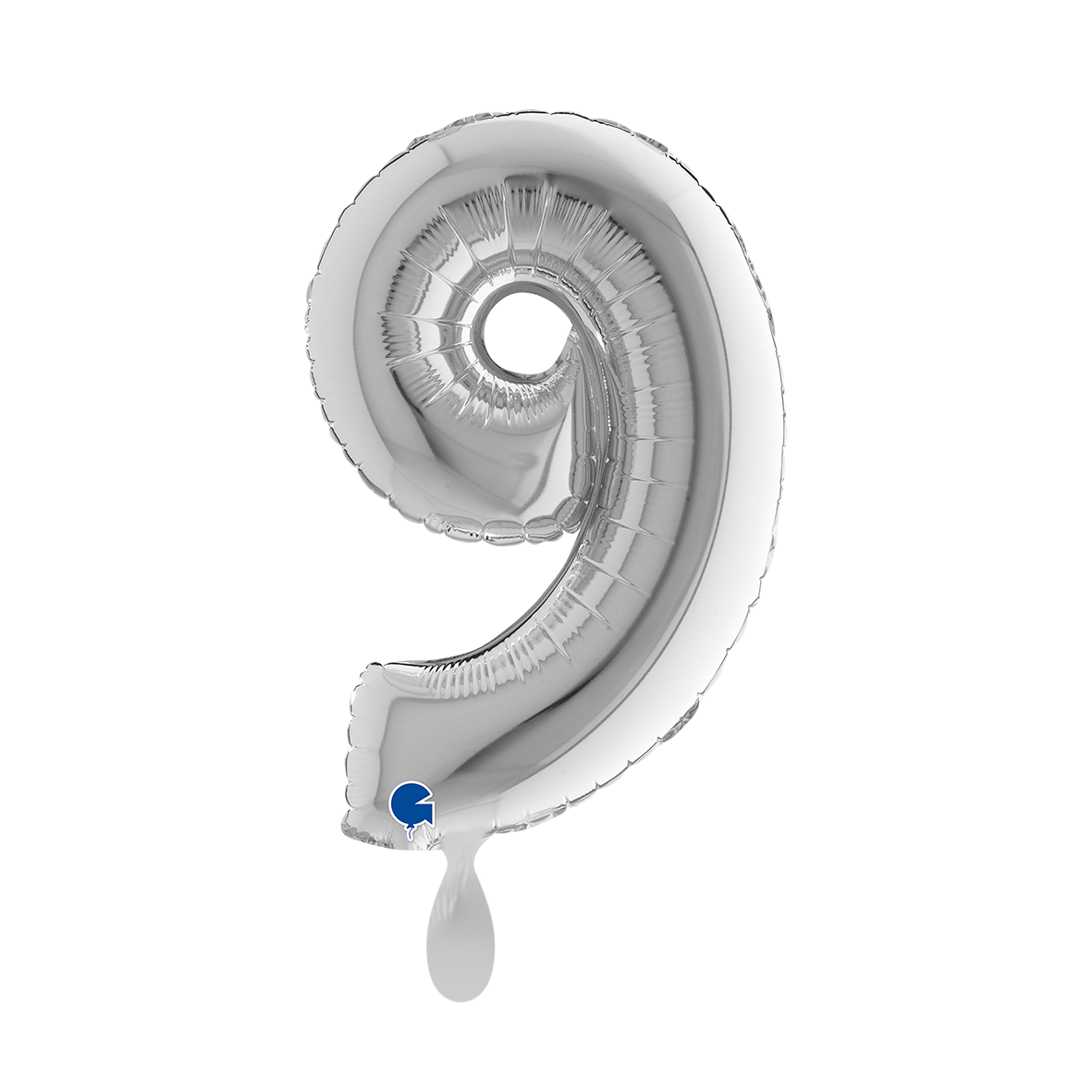1 Ballon XS - Nummer 9 - Silber