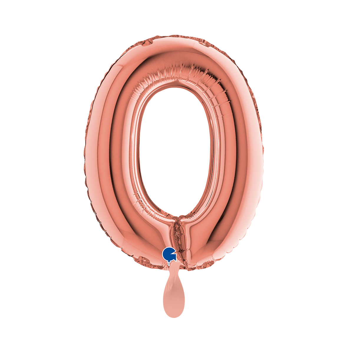 1 Ballon XS - Zahl 0 - Roségold