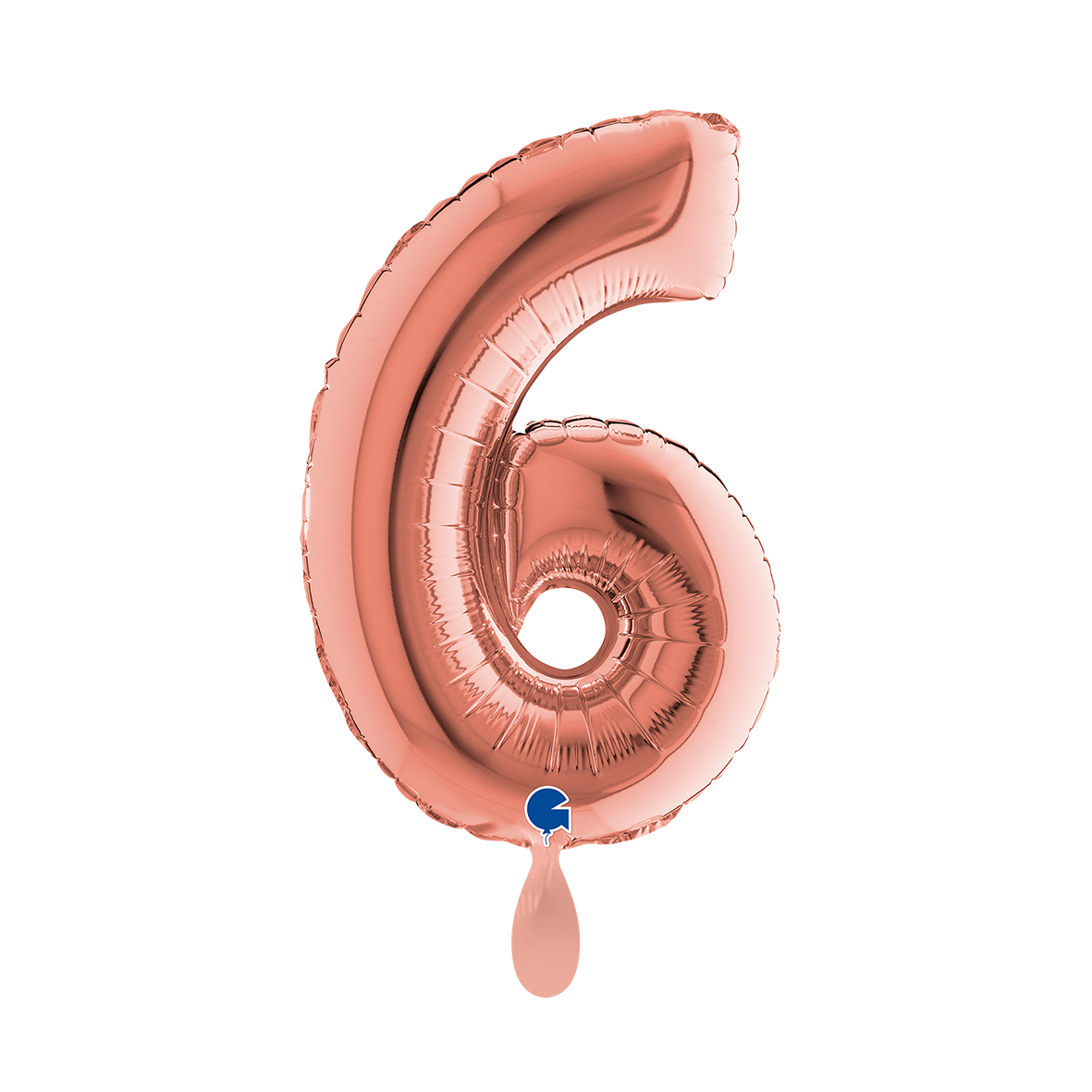 1 Ballon XS - Chiffre 6 - Or rose