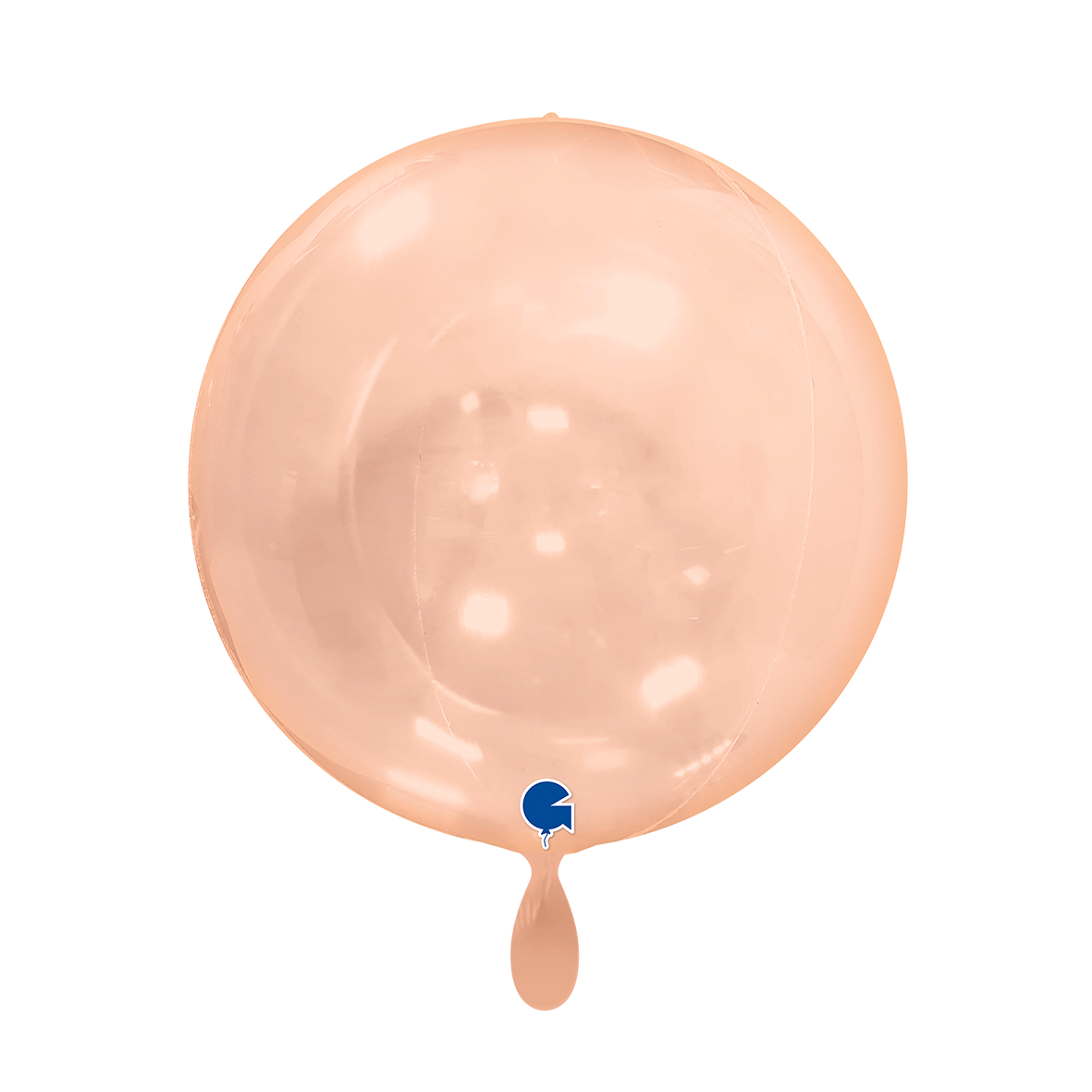 1 Ballon 4D - Globe - Orange Transparent