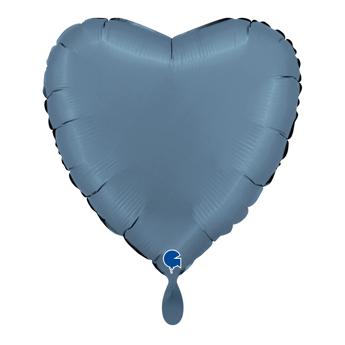 1 Ballon - Cœur - Bleu jean satiné