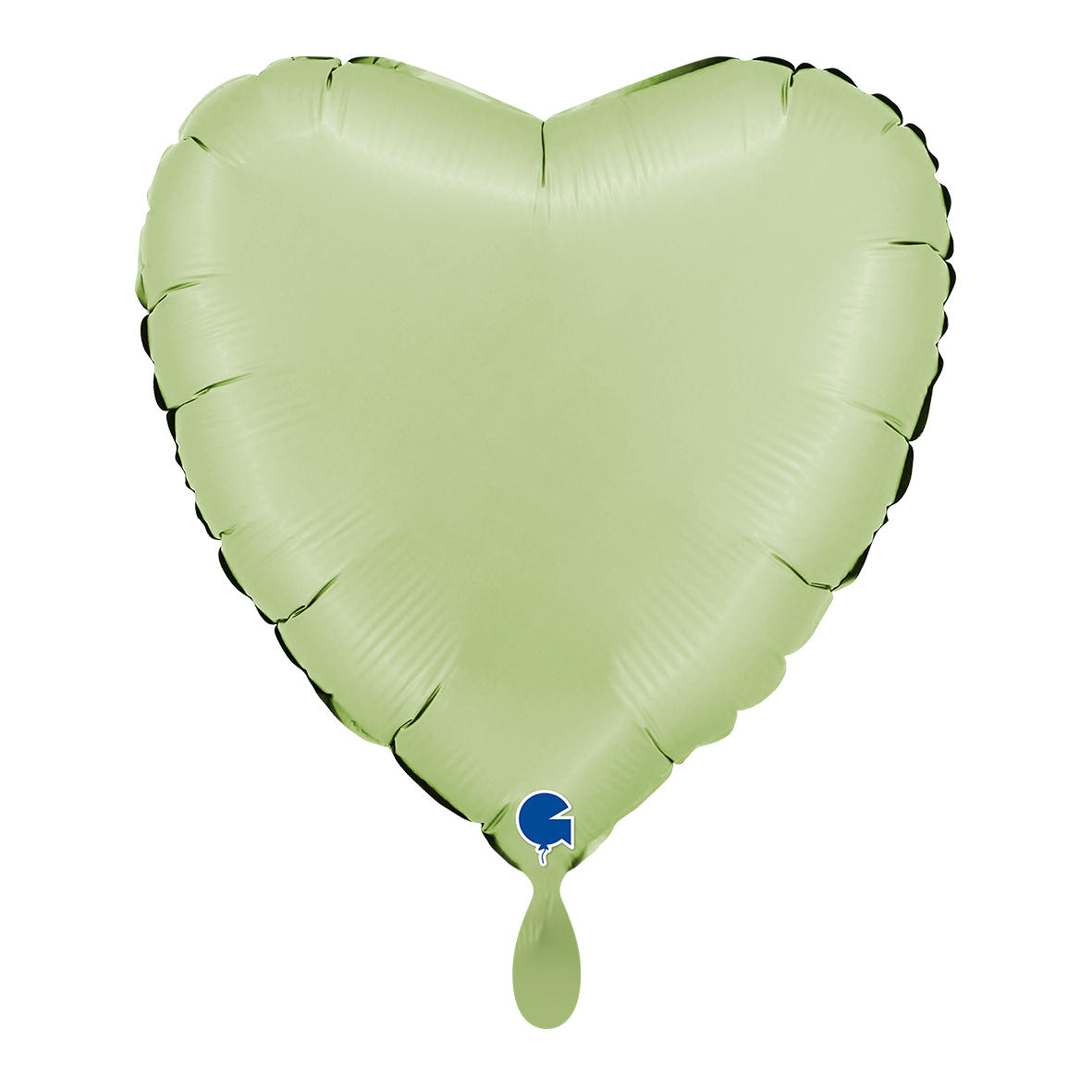 1 Ballon - Cœur - Vert Olive Satiné