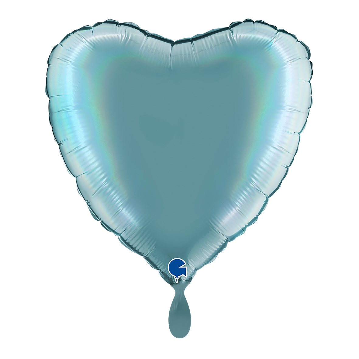 1 Ballon - Herz - Regenbogen Holographic Platinum Teneriffa Meer