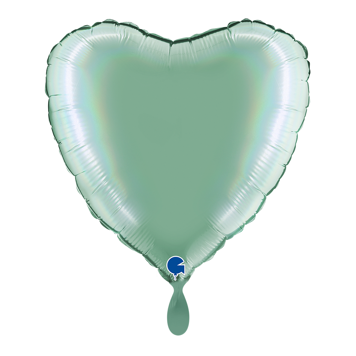 1 Ballon - Cœur - Arc-en-ciel Holographique Platine Tiffany