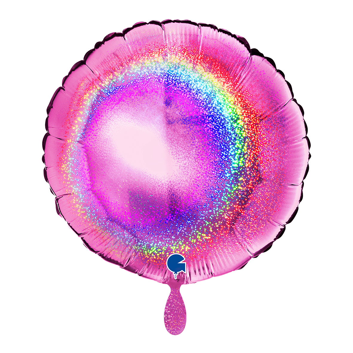 1 Ballon - Rond - Pailleté Holographique Fuxia