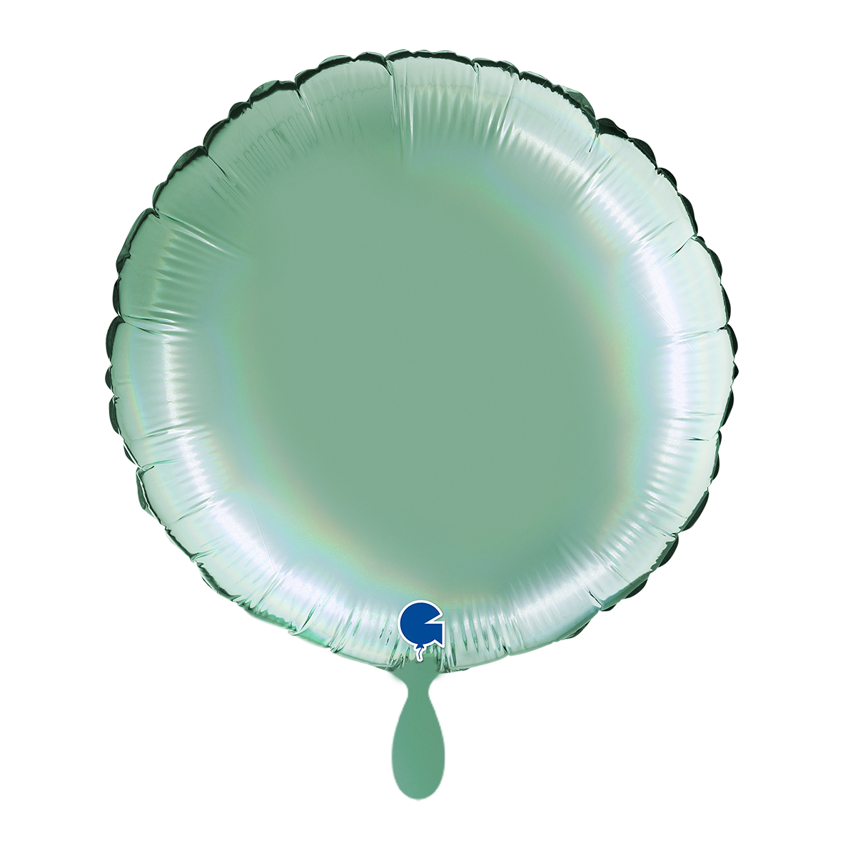 1 Ballon - Rond - Regenboog Holografisch Platina Tiffany