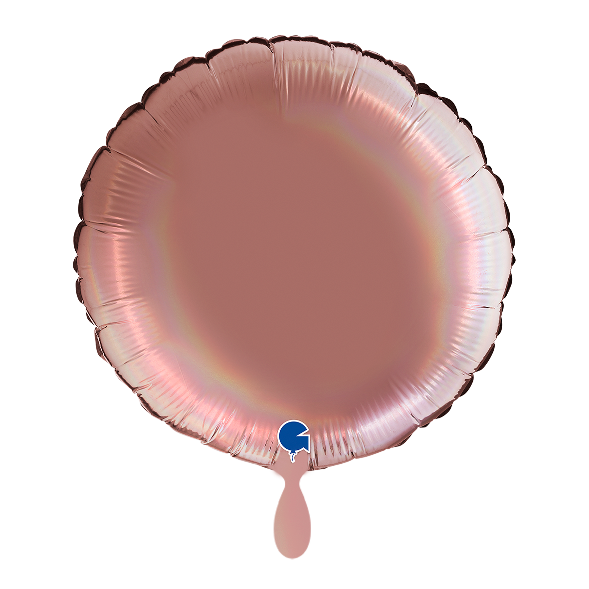 1 Ballon - Rond - Regenboog Holografisch Platina Rosé