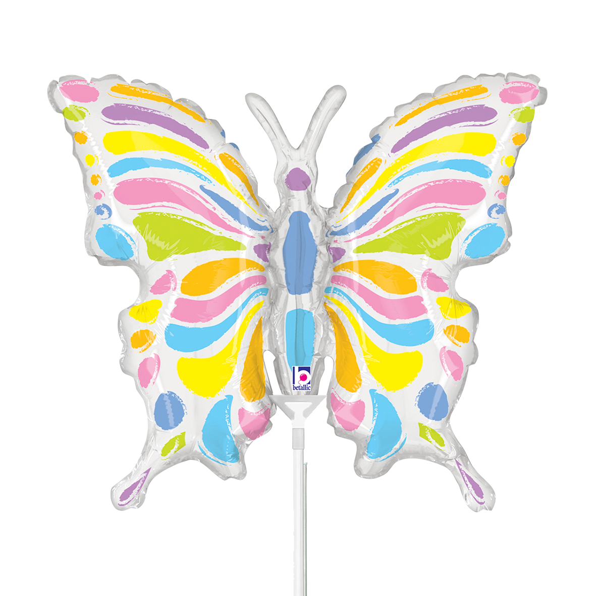 10 Miniballonnen Luchtgevuld - Pastel Vlinder (Onverpakt)