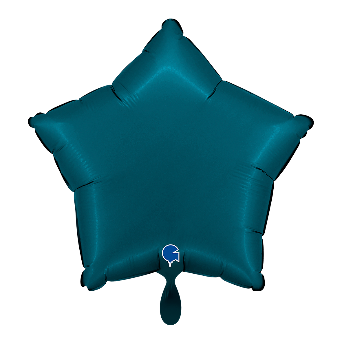 1 Ballon - Ster - Satijn Petrol Blauw