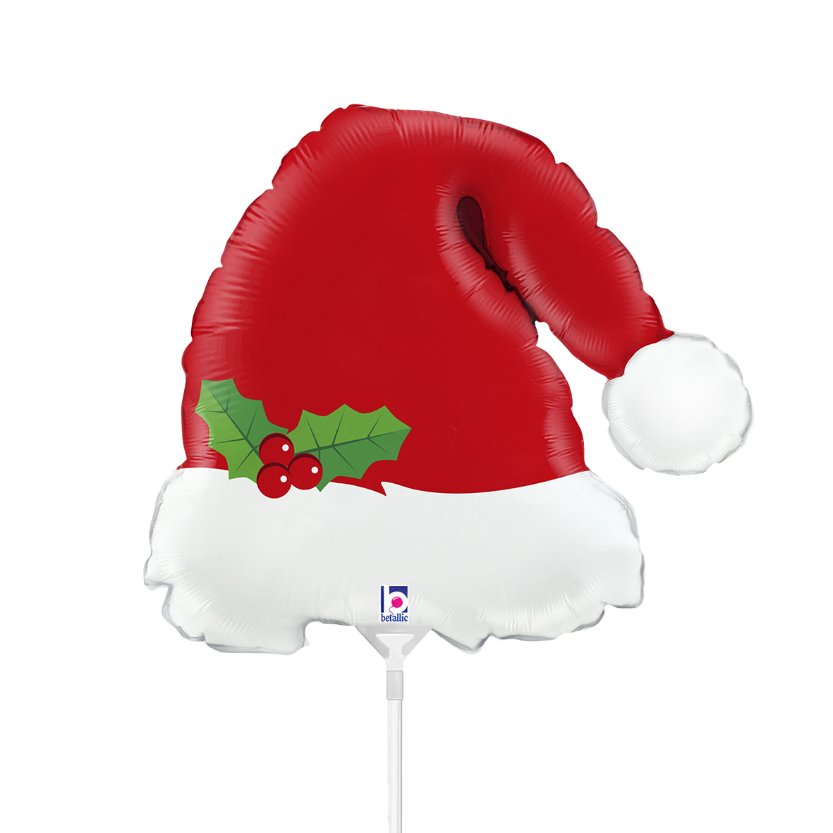 10 Miniballonnen luchtgevuld - Kerstmuts (onverpakt)