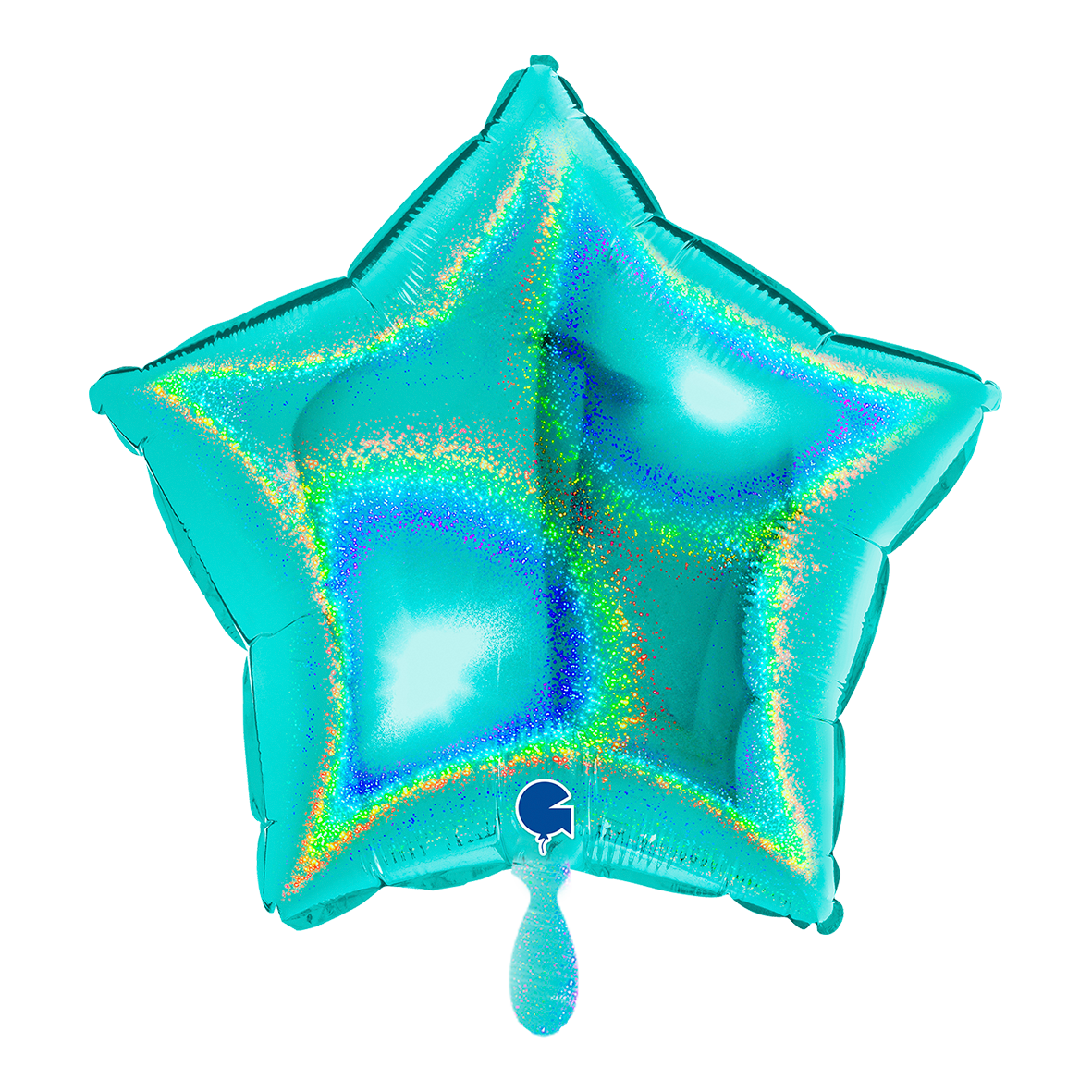 1 Ballon - Ster - Glitter Holografisch Tiffany