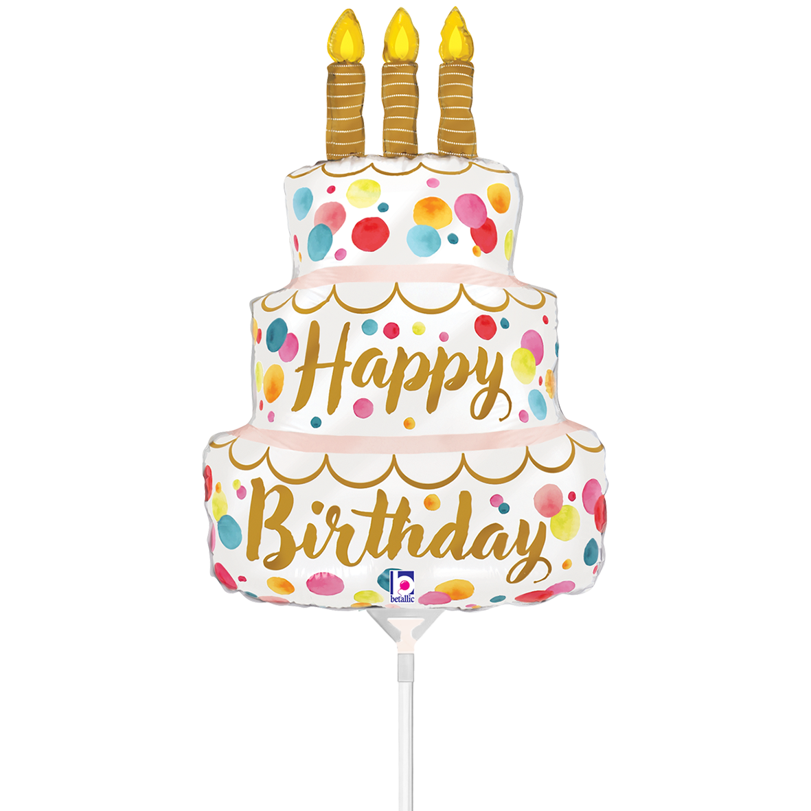 10 mini-ballons à air – Gâteau d'anniversaire rose satiné (non emballé)