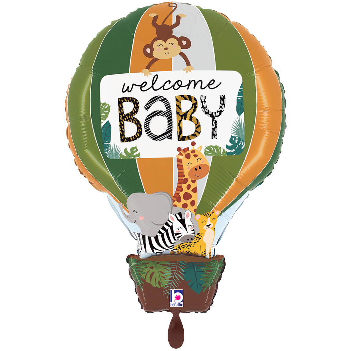1 Ballon XXL - Jungle Dieren Welkom Baby