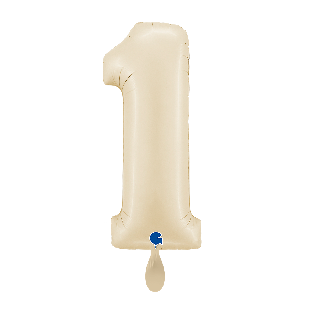 1 Ballon XL - Cijfer 1 - Satijncrème