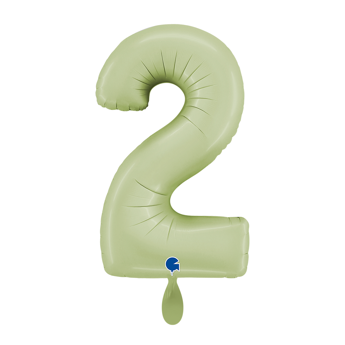 1 Ballon XL - Chiffre 2 - Vert Olive Satiné