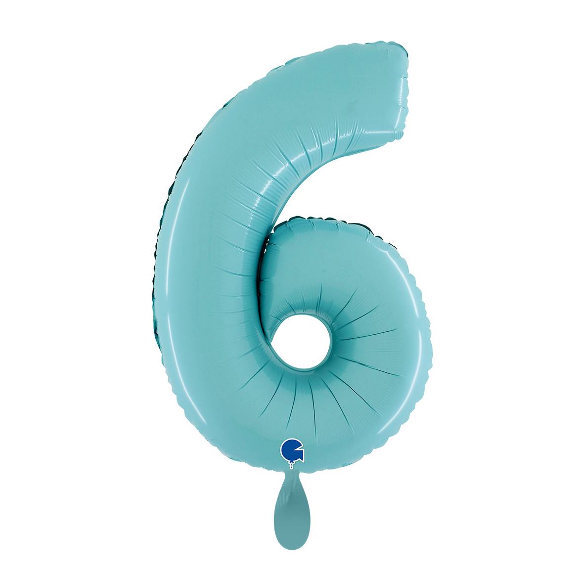 1 Ballon XL - Chiffre 6 - Bleu pastel