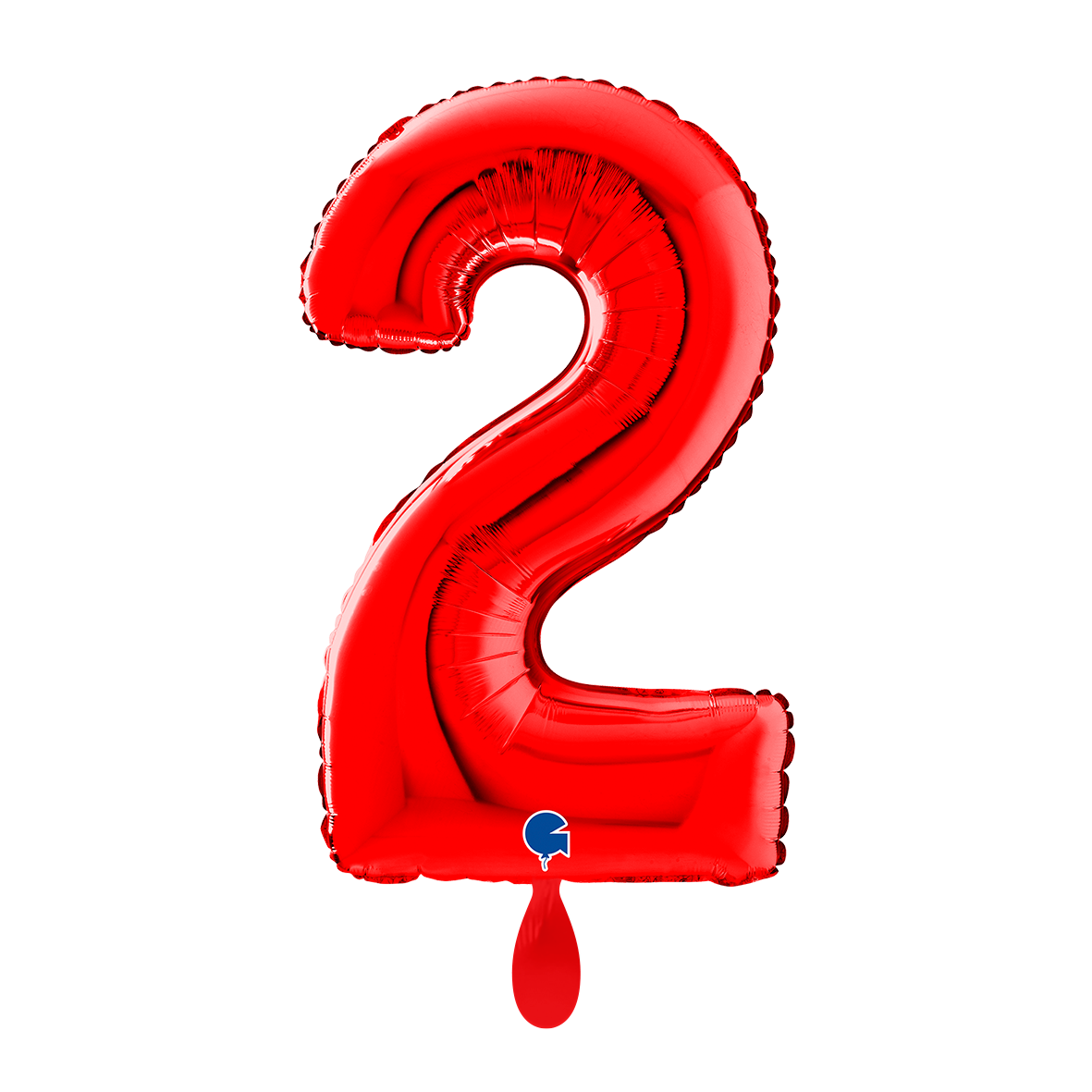 1 Ballon XL - Chiffre 2 - Rouge