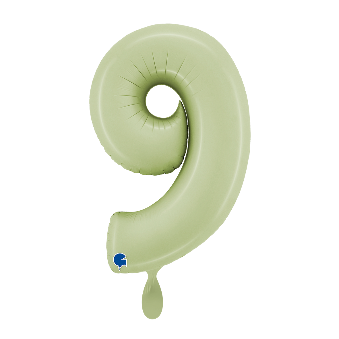 1 Ballon XL - Chiffre 9 - Vert olive satiné