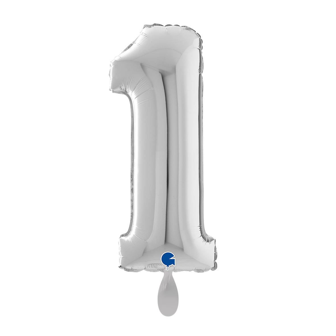 1 Ballon XL - Chiffre 1 - Argent
