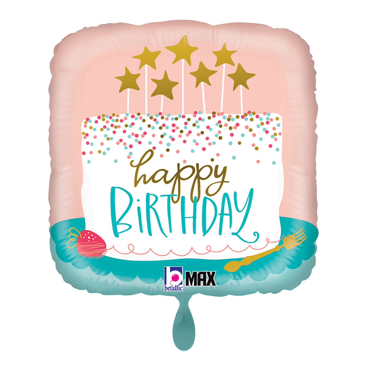 1 Ballon - Gâteau d'anniversaire confettis