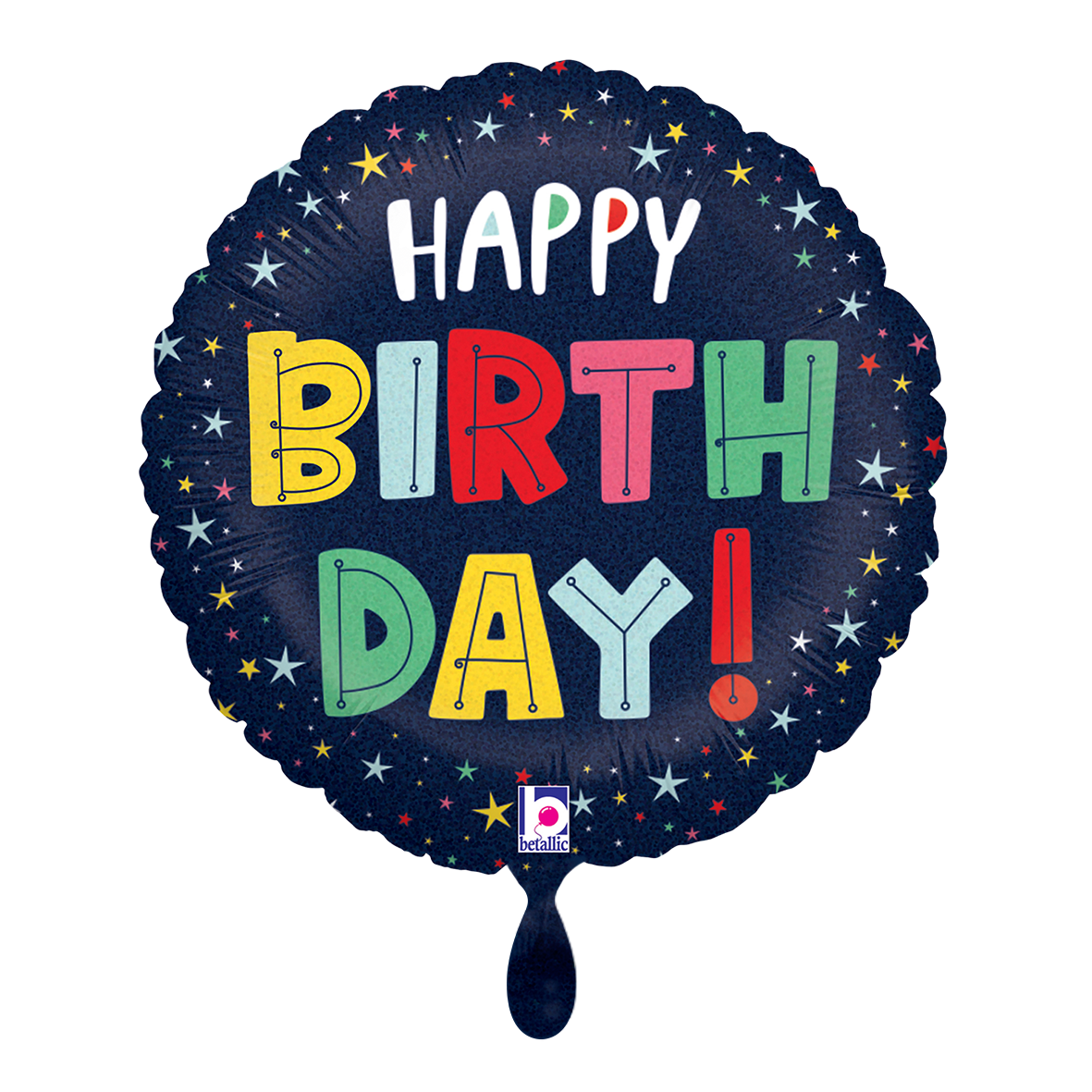 1 Ballon - Anniversaire Étoiles colorées