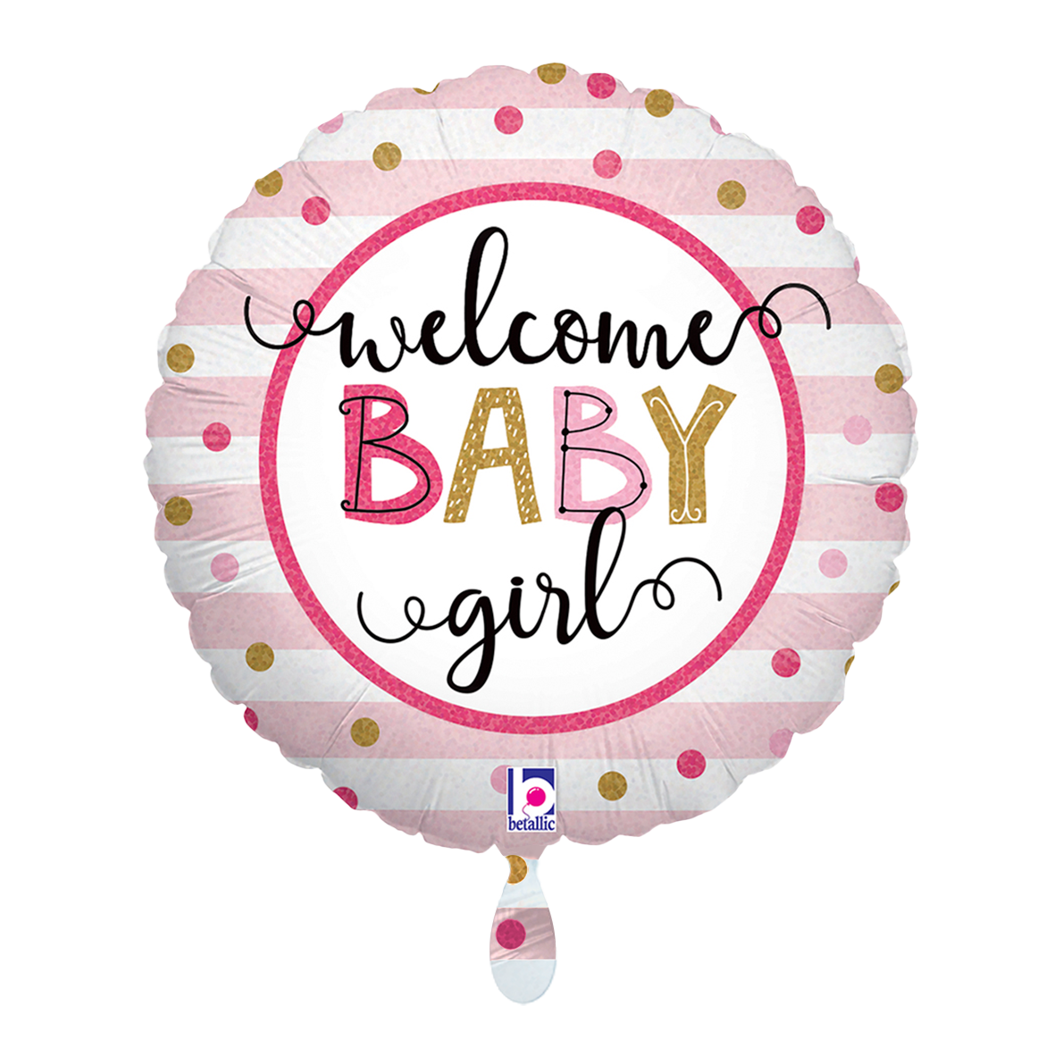 1 ballon - Baby meisje strepen