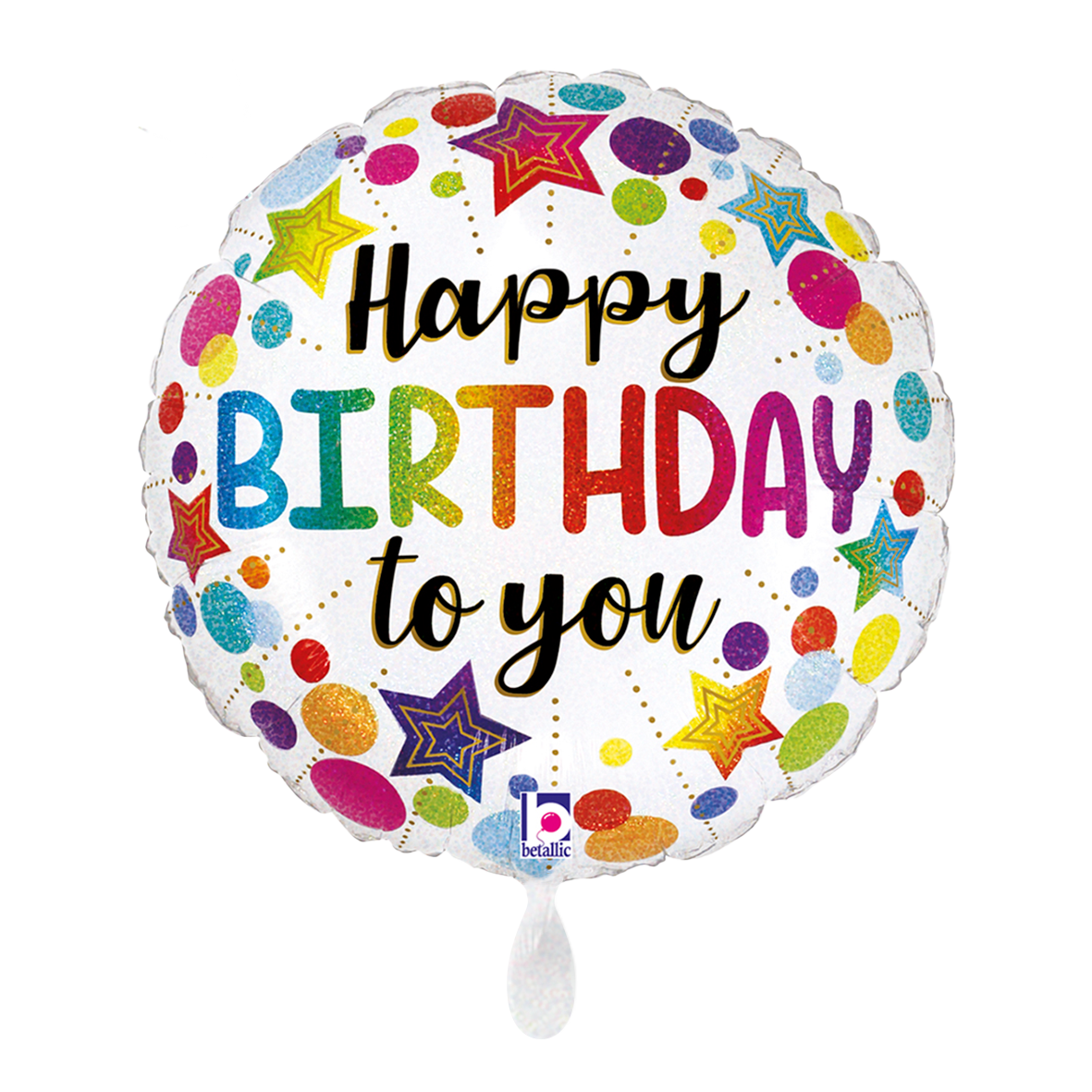 1 Ballon - Étoiles & Points d'Anniversaire