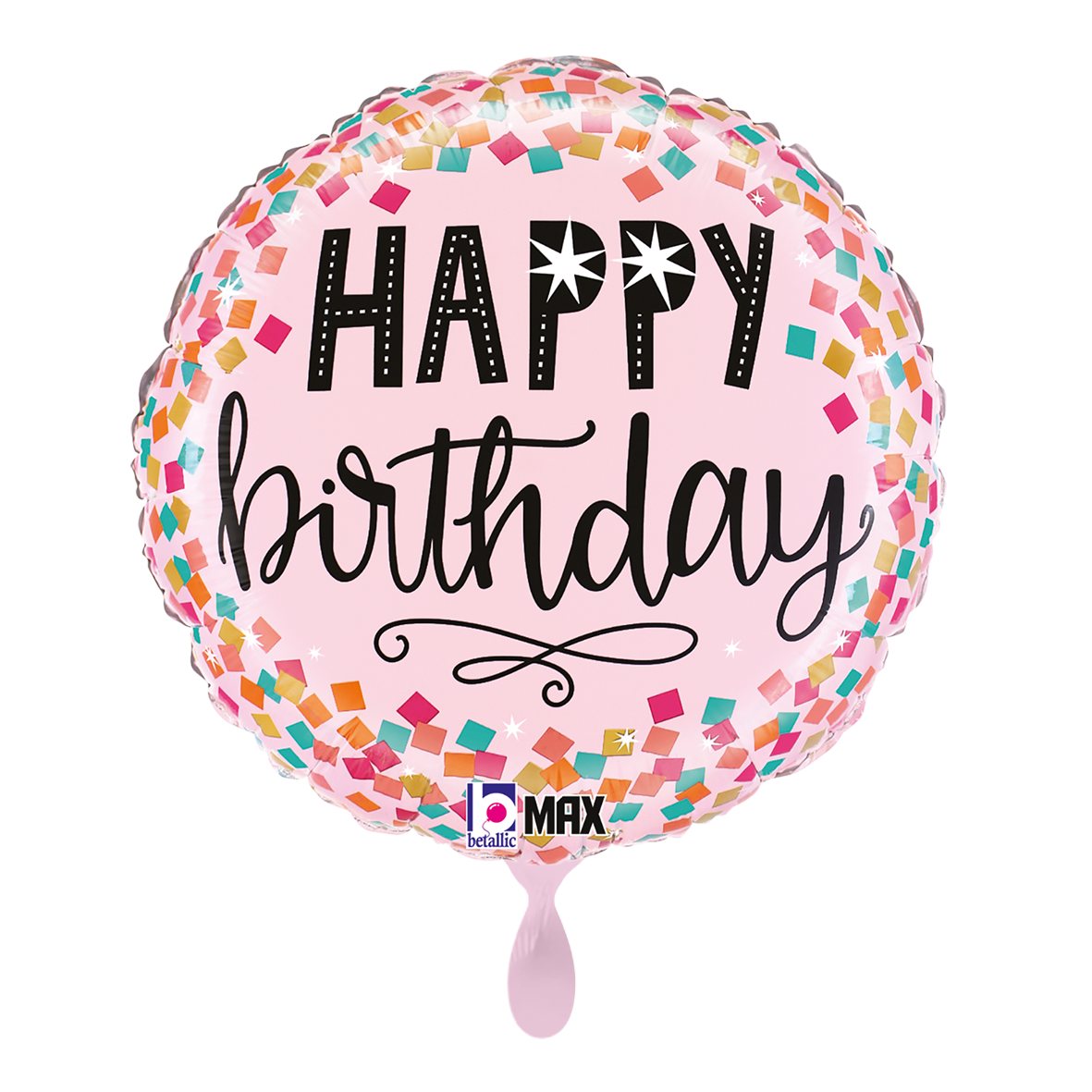 1 Ballon - Rosa Konfetti-Geburtstag