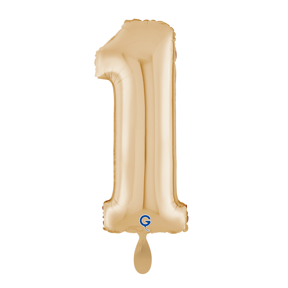 1 Ballon XL - Chiffre 1 Blanc Or