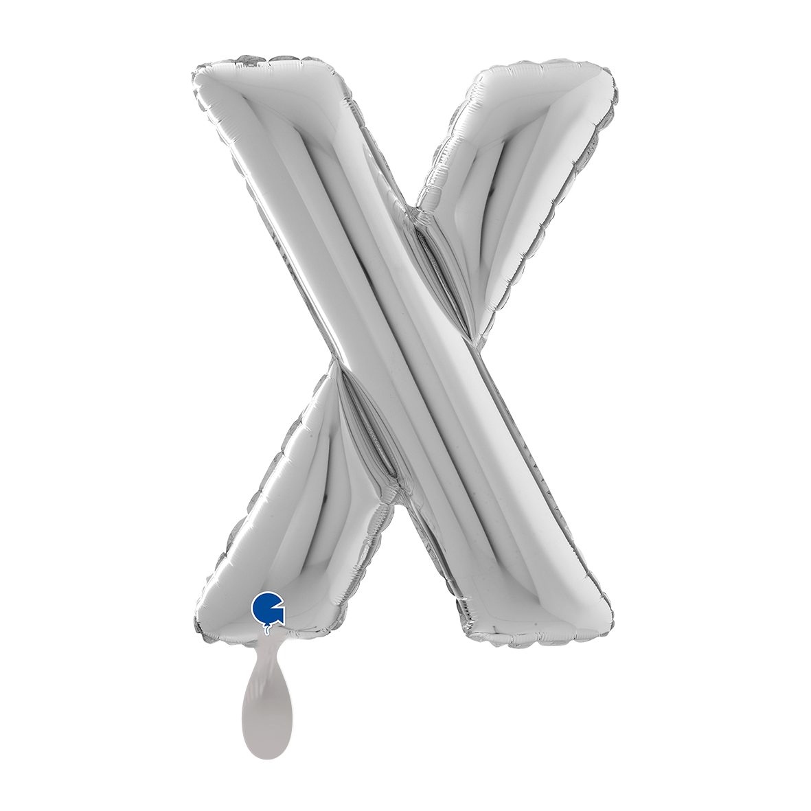 1 Ballon XL - Letter X - Zilver