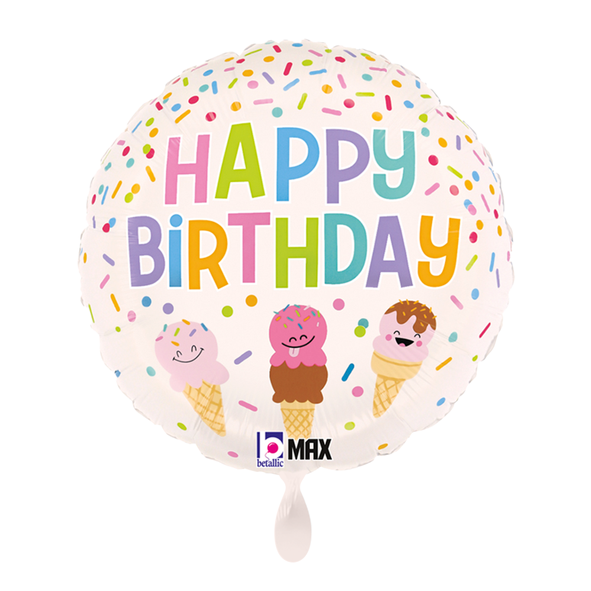 1 Luftballon - Happy BDay Eistüte