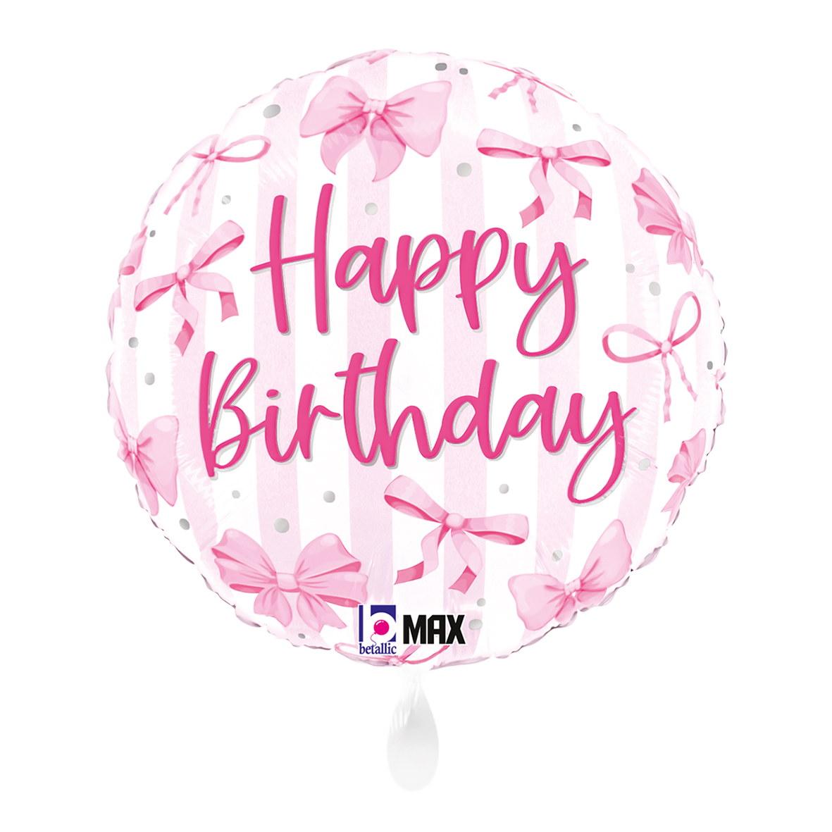 1 Ballon - Pretty Pink Bow Verjaardag