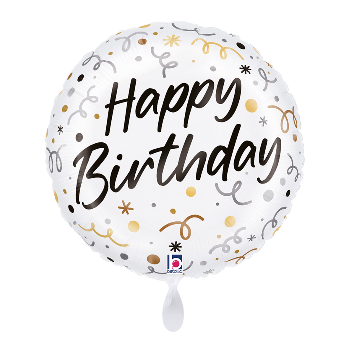 1 Ballon - Serpentins d'anniversaire en satin