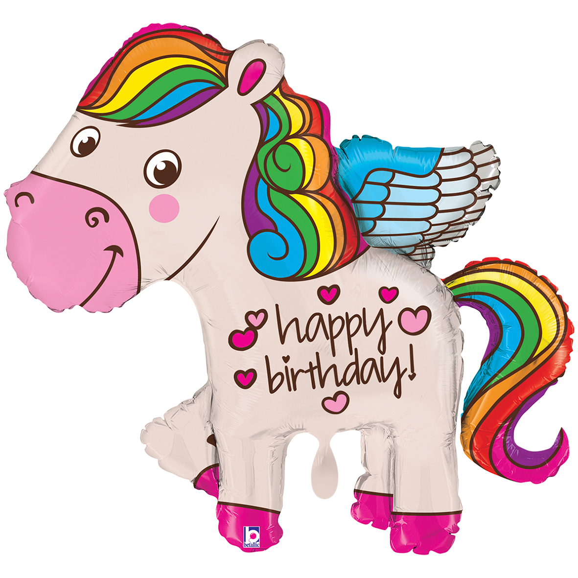1 Ballon XXL - Regenbogen Geburtstag Pony