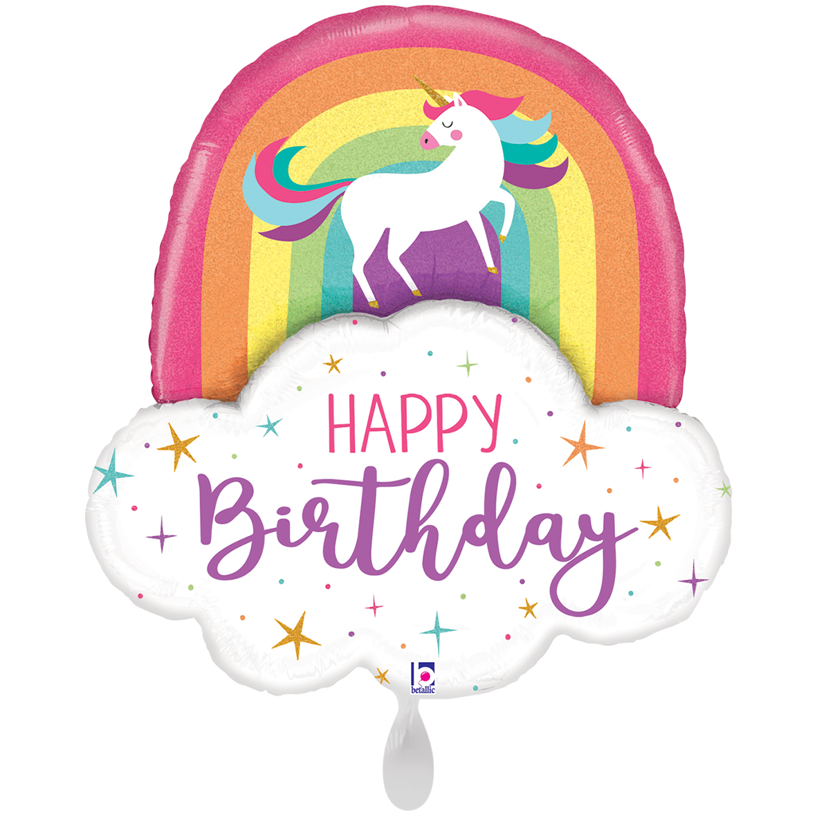1 Ballon XXL - Licorne Arc-en-ciel Anniversaire
