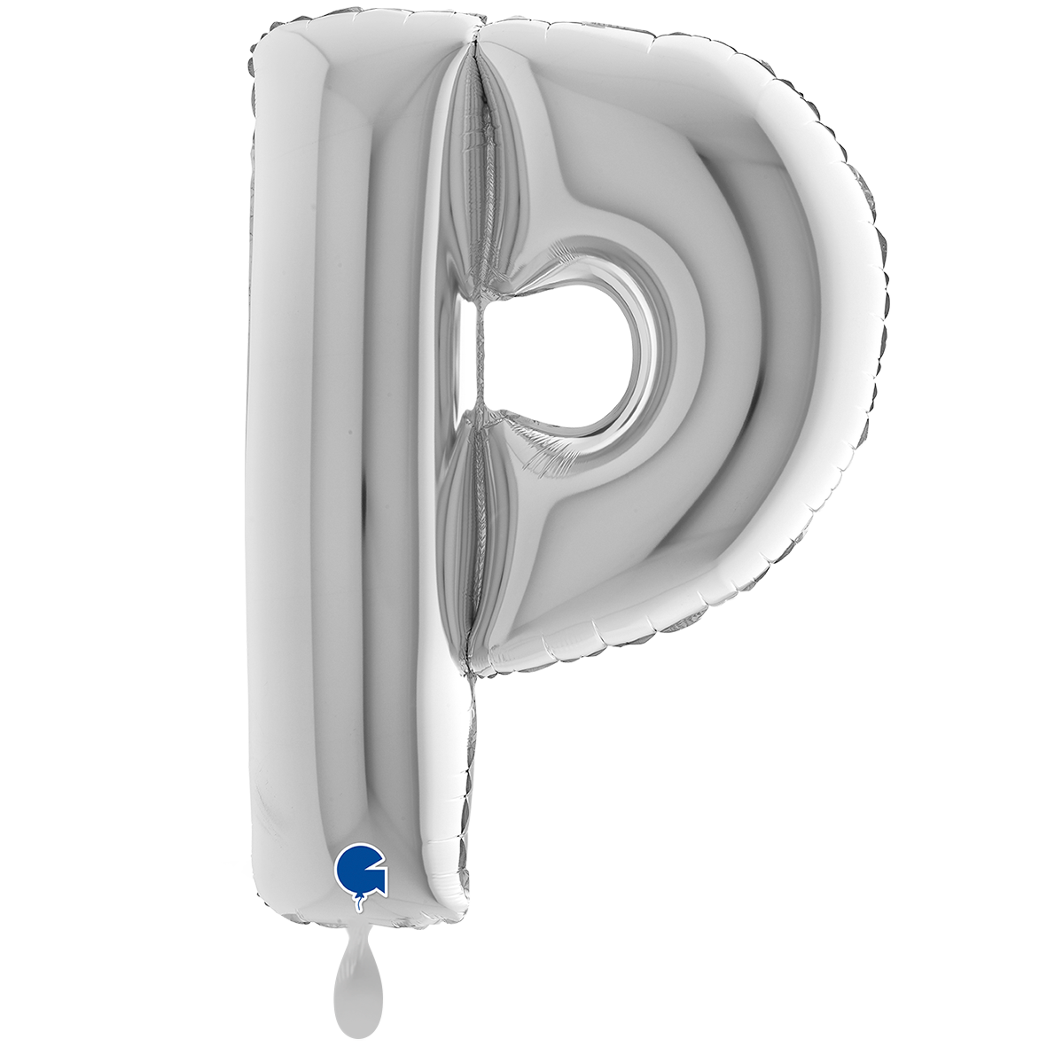 1 Ballon XXL - Letter P - Zilver