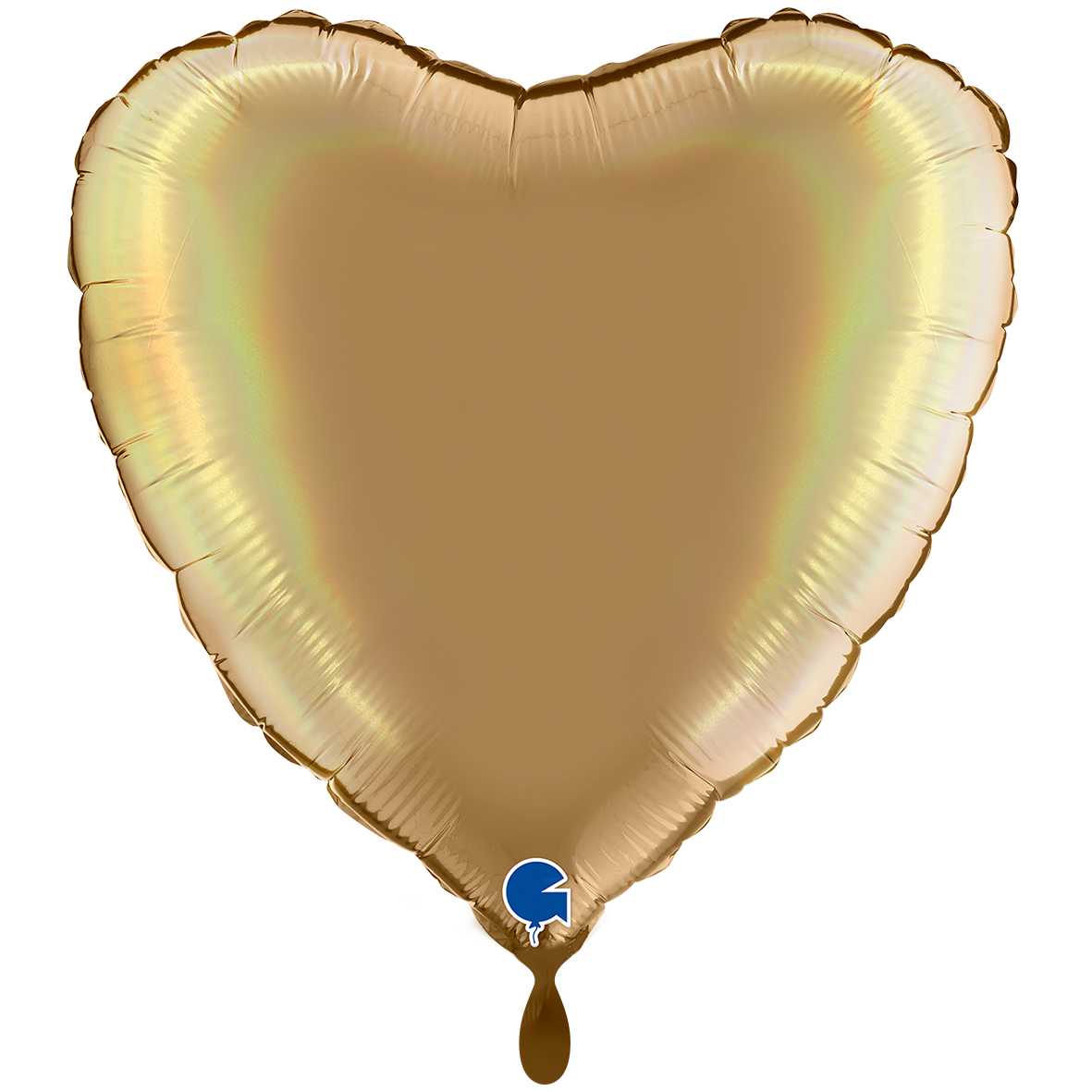 1 Ballon XXL - Cœur - Holographique Arc-en-ciel Platine Champagne