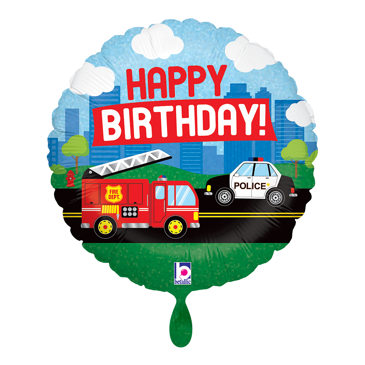 1 Ballon - Voiture de pompiers Anniversaire
