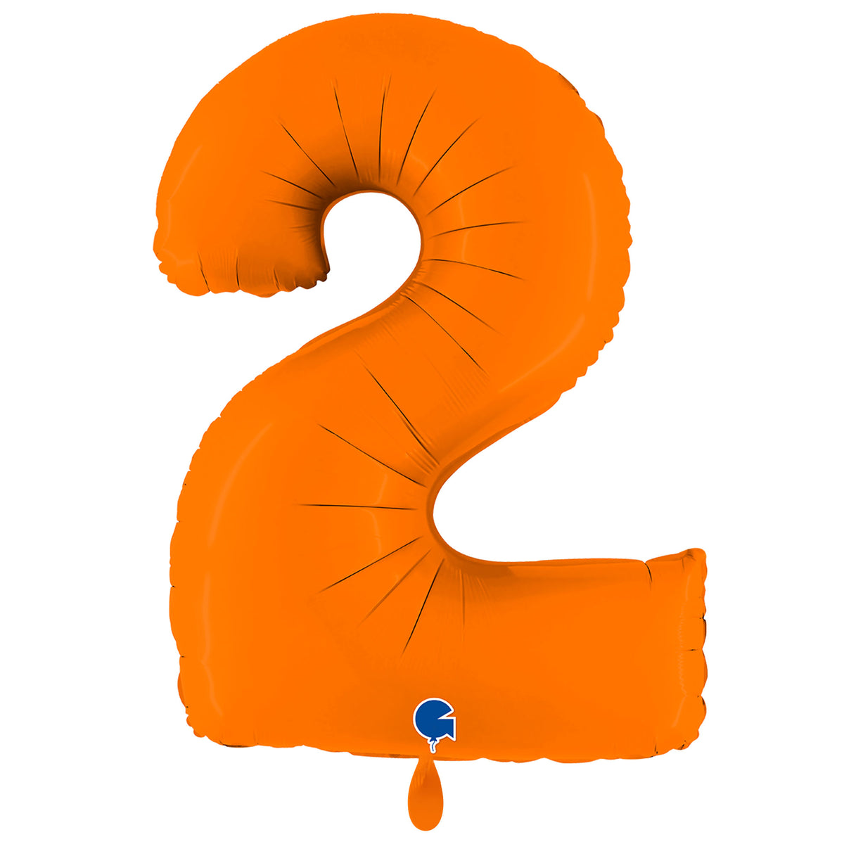 1 Ballon XXL - Chiffre 2 - Orange mat